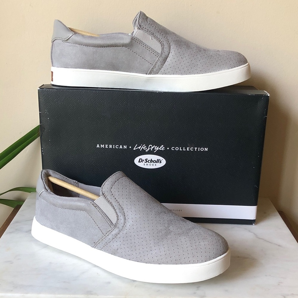 Dr. Scholl's Madison Gray Cloud Slip-On Perforated Casual Sneakers